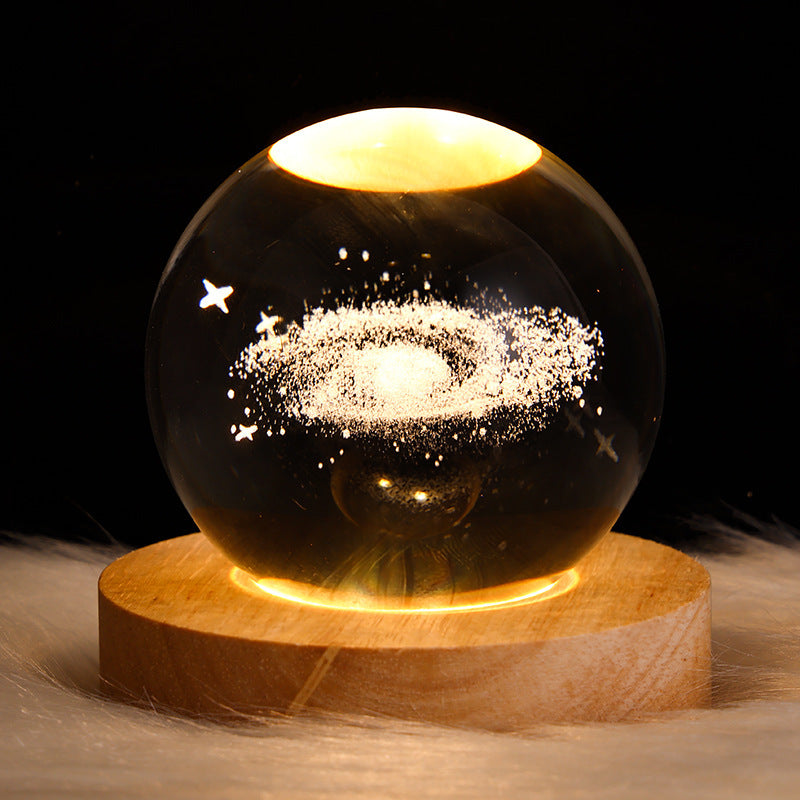 Luminous Starry Sky Moon Crystal Ball Small Night Lamp