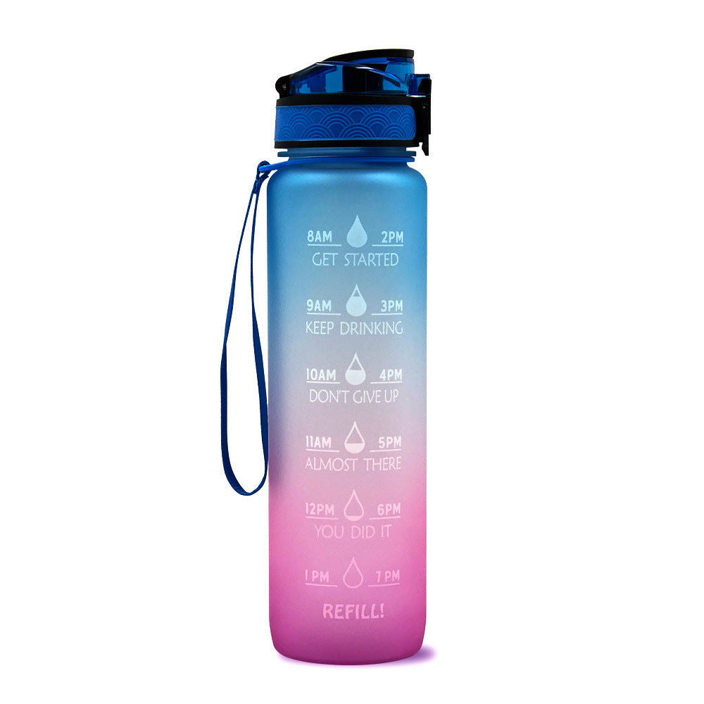 1L Tritan Plastic Water Bottle With Time Marker