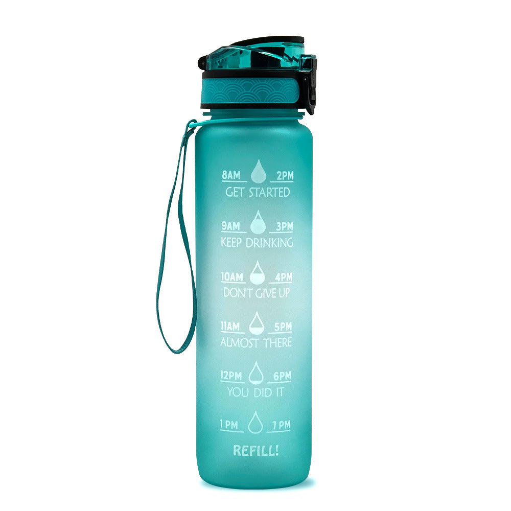 1L Tritan Plastic Water Bottle With Time Marker