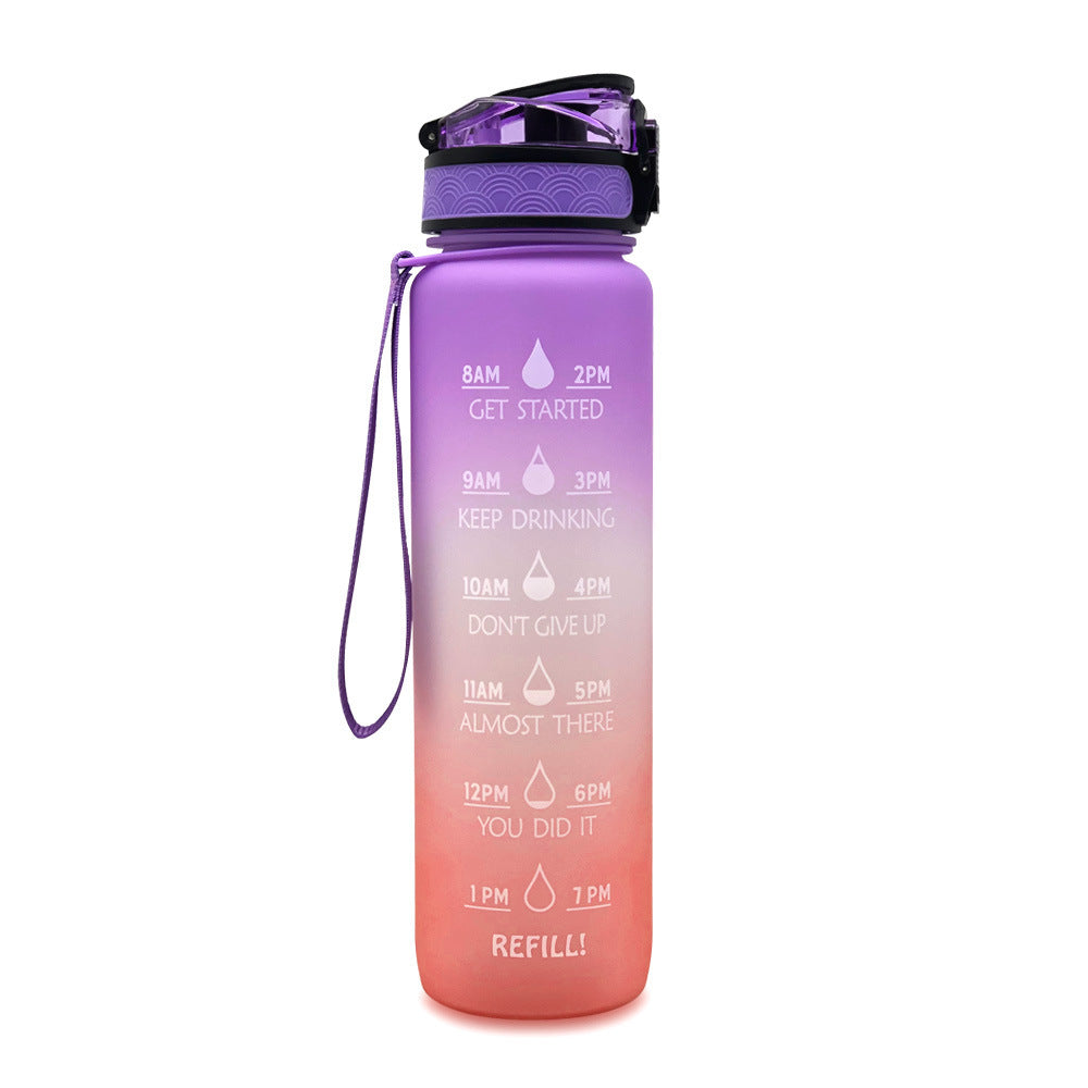 1L Tritan Plastic Water Bottle With Time Marker