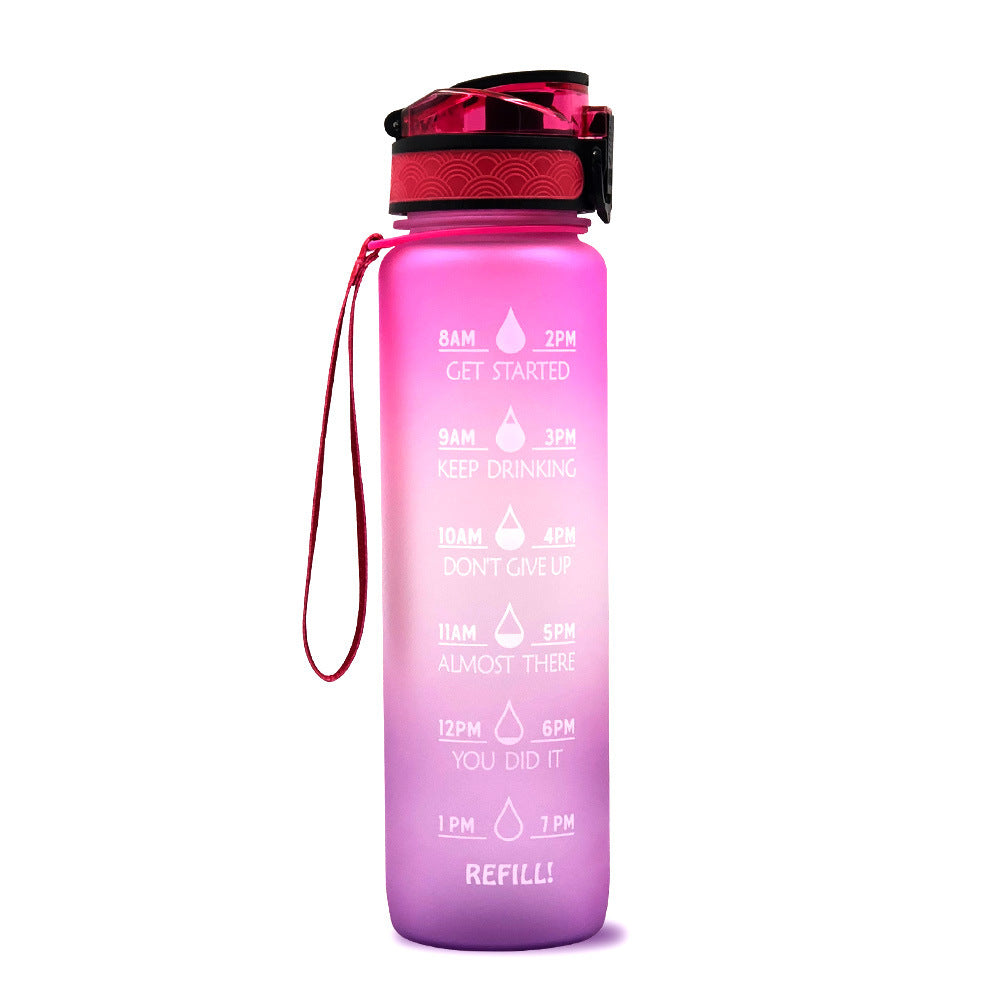 1L Tritan Plastic Water Bottle With Time Marker