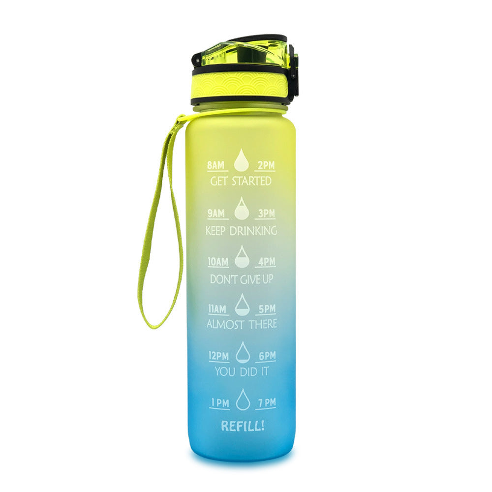 1L Tritan Plastic Water Bottle With Time Marker