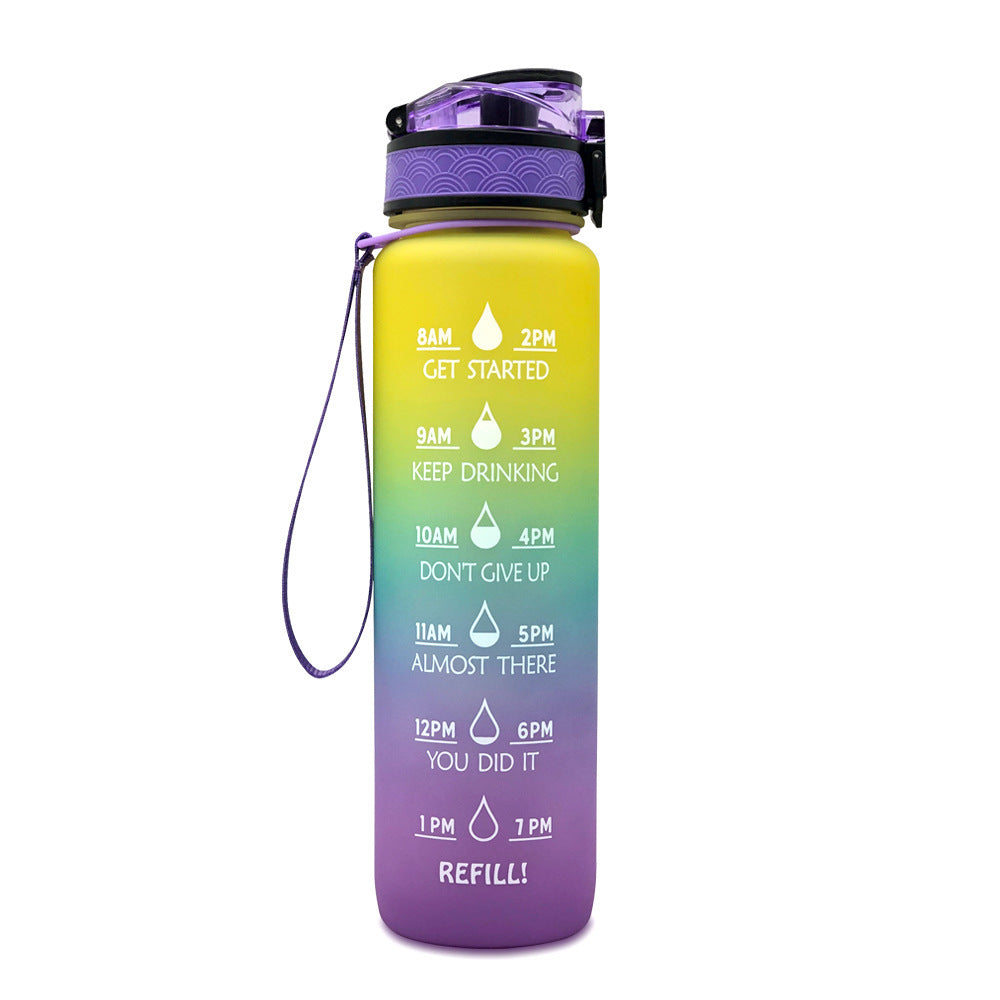 1L Tritan Plastic Water Bottle With Time Marker