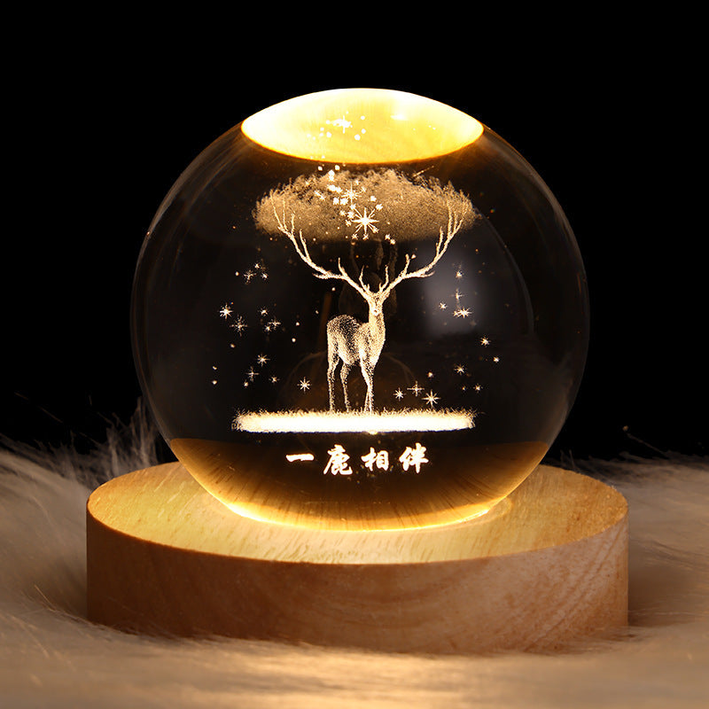 Luminous Starry Sky Moon Crystal Ball Small Night Lamp