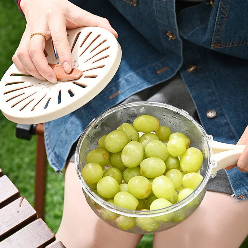 Fruit Drain Basket With Lid