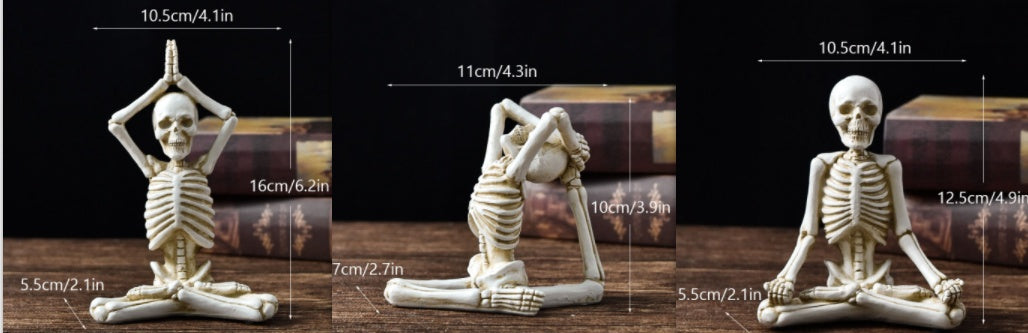 Halloween Horror Desktop Decoration Resin Yoga Skull Skeleton