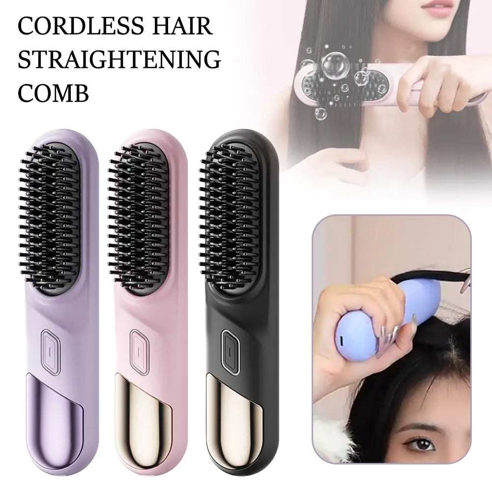 Wet Dry Hair Straightener Cordless Hair Straightener Brush