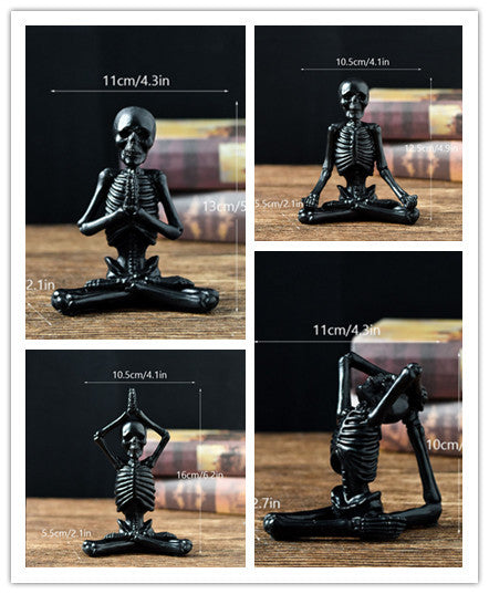 Halloween Horror Desktop Decoration Resin Yoga Skull Skeleton