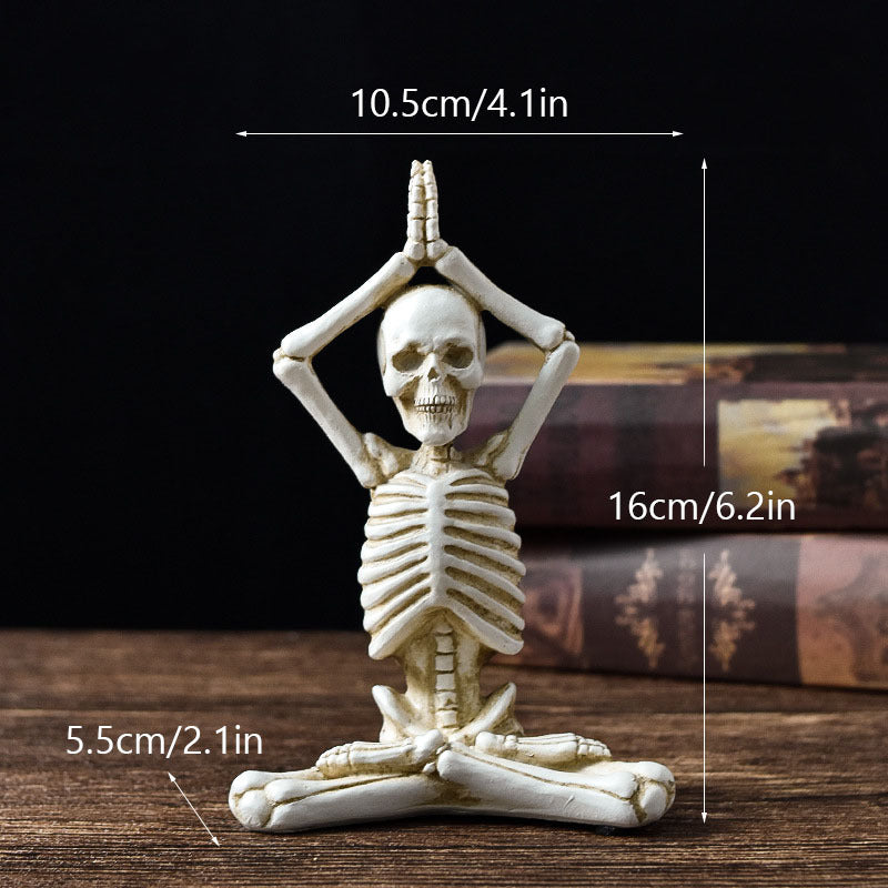 Halloween Horror Desktop Decoration Resin Yoga Skull Skeleton