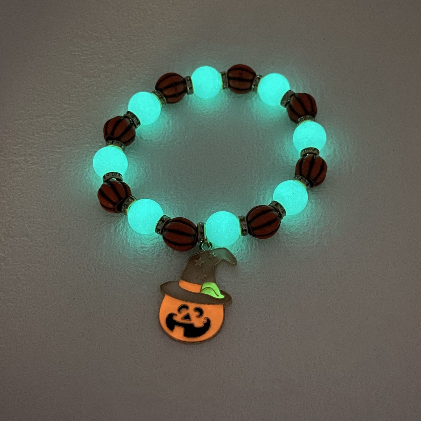 Vintage Halloween Bracelet - Pumpkin, Witch Hat, Kitten, Geometric Gothic Design