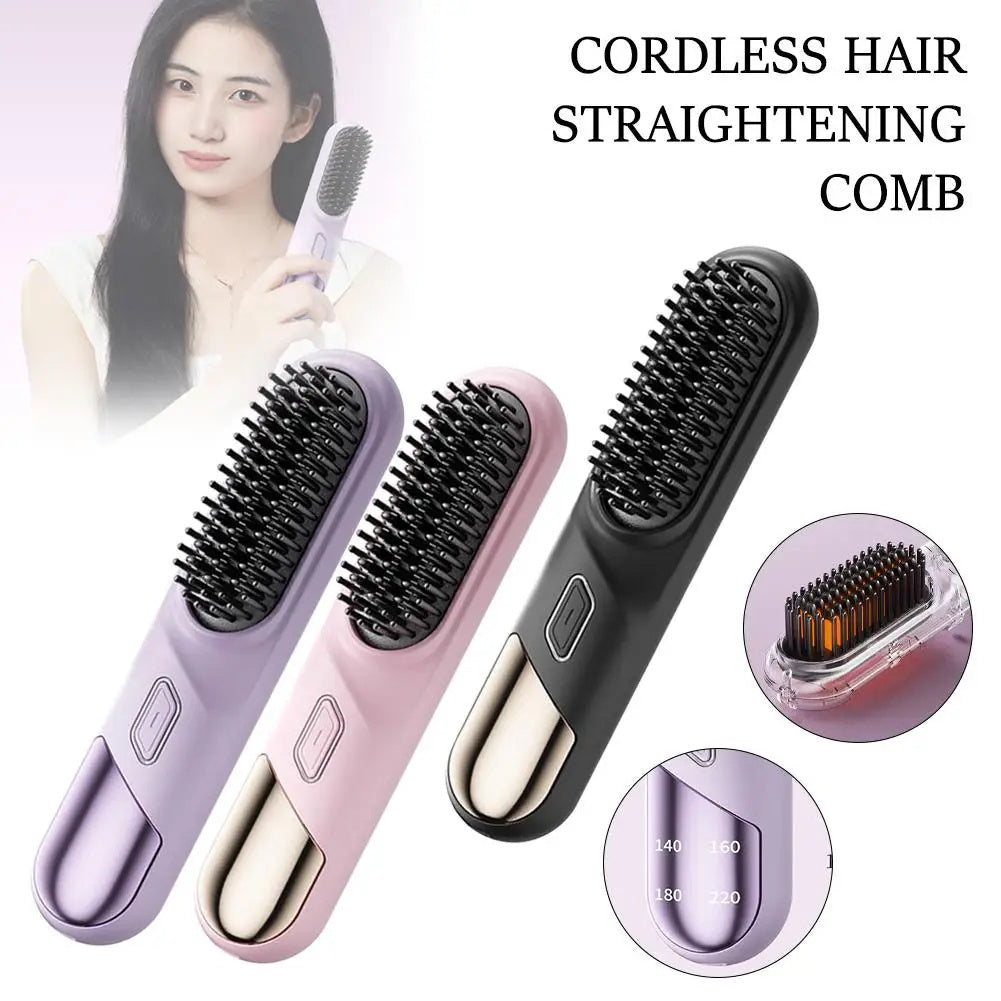 Wet Dry Hair Straightener Cordless Hair Straightener Brush