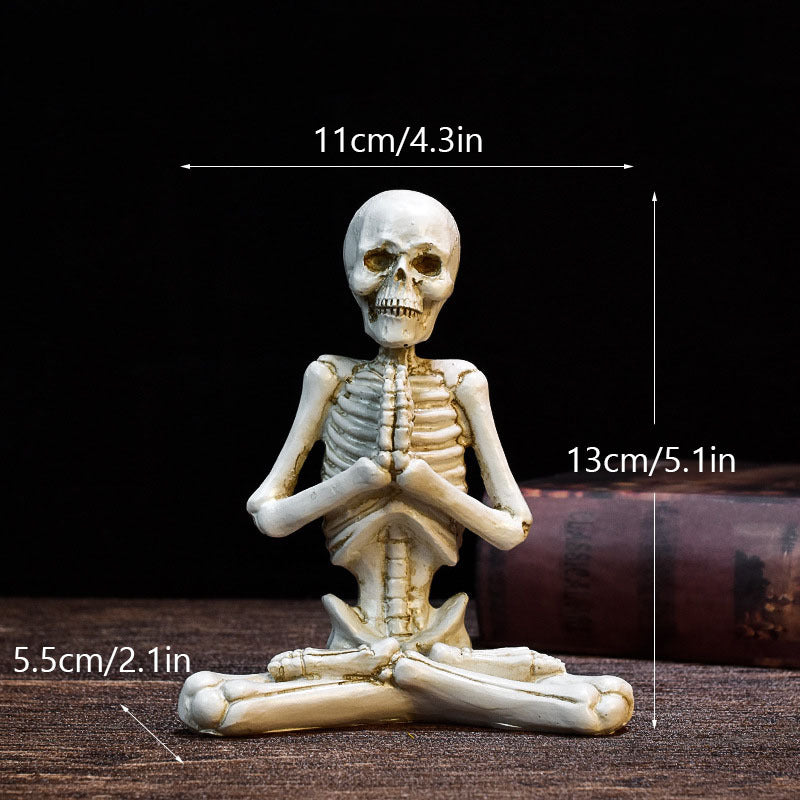 Halloween Horror Desktop Decoration Resin Yoga Skull Skeleton