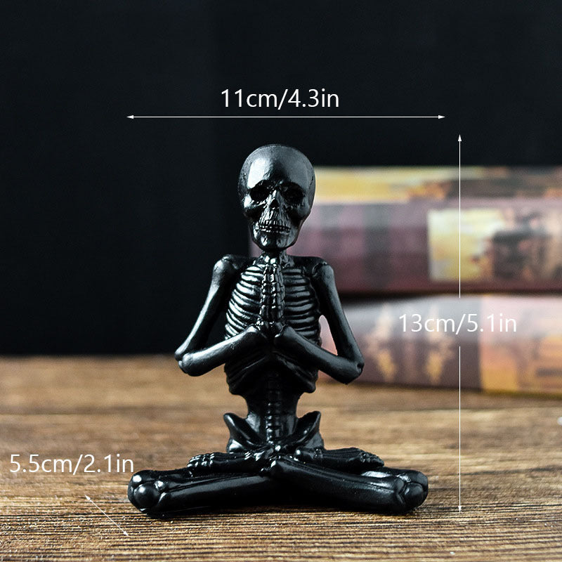 Halloween Horror Desktop Decoration Resin Yoga Skull Skeleton