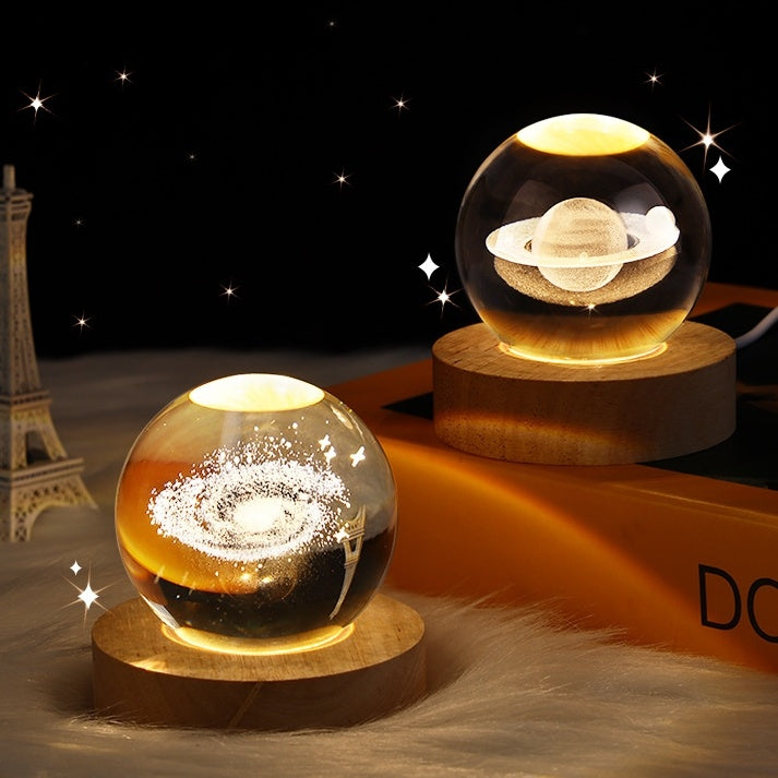 Luminous Starry Sky Moon Crystal Ball Small Night Lamp