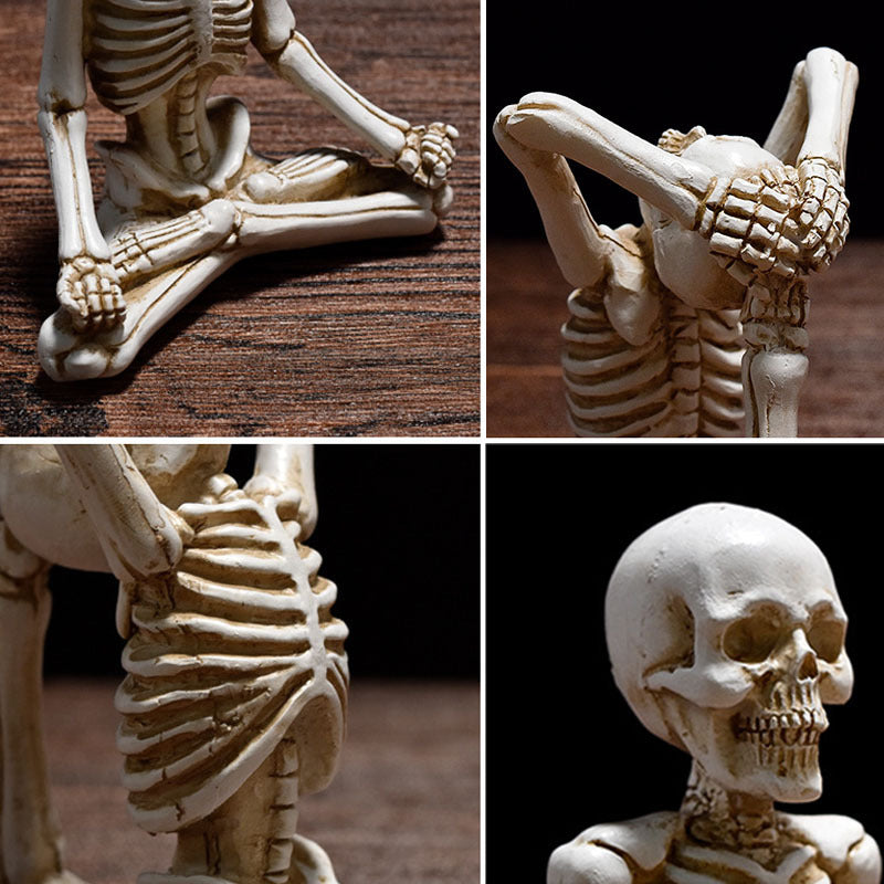 Halloween Horror Desktop Decoration Resin Yoga Skull Skeleton