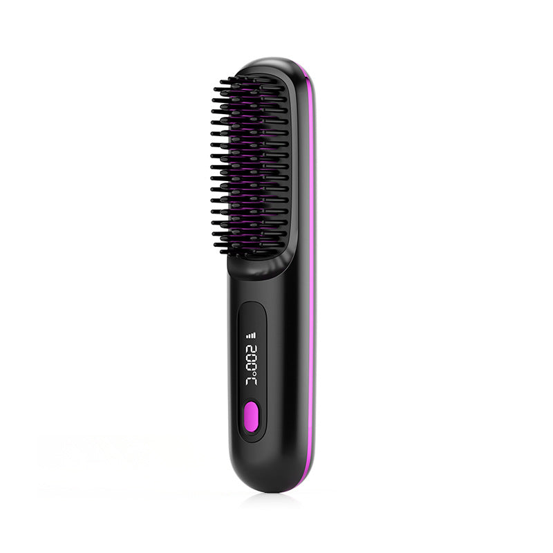 2-in-1 Hair Straightener Brush and Curler