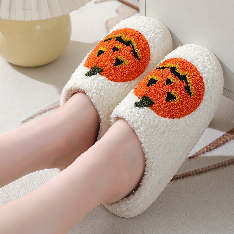 Halloween Pumpkin Cartoon Slippers Warm Winter Slippers