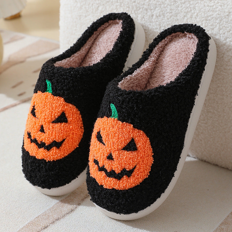 Halloween Pumpkin Cartoon Slippers Warm Winter Slippers