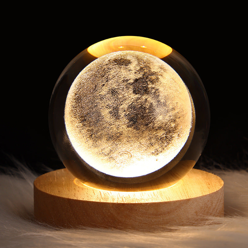 Luminous Starry Sky Moon Crystal Ball Small Night Lamp