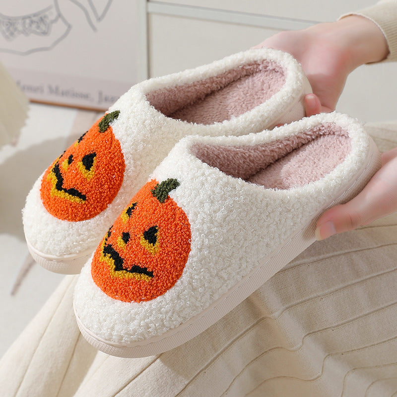 Halloween Pumpkin Cartoon Slippers Warm Winter Slippers