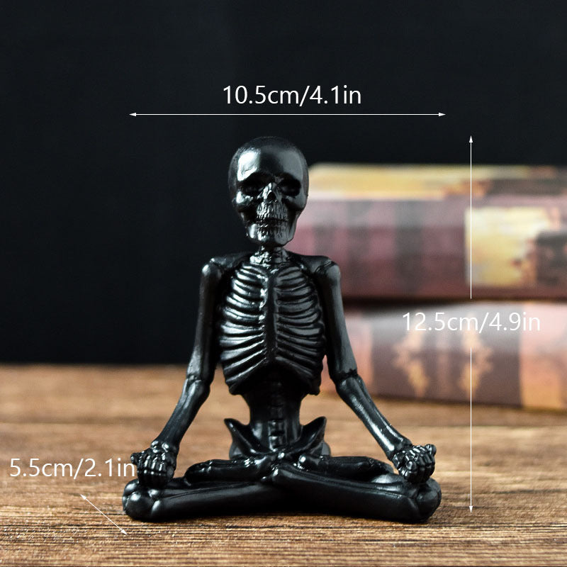 Halloween Horror Desktop Decoration Resin Yoga Skull Skeleton