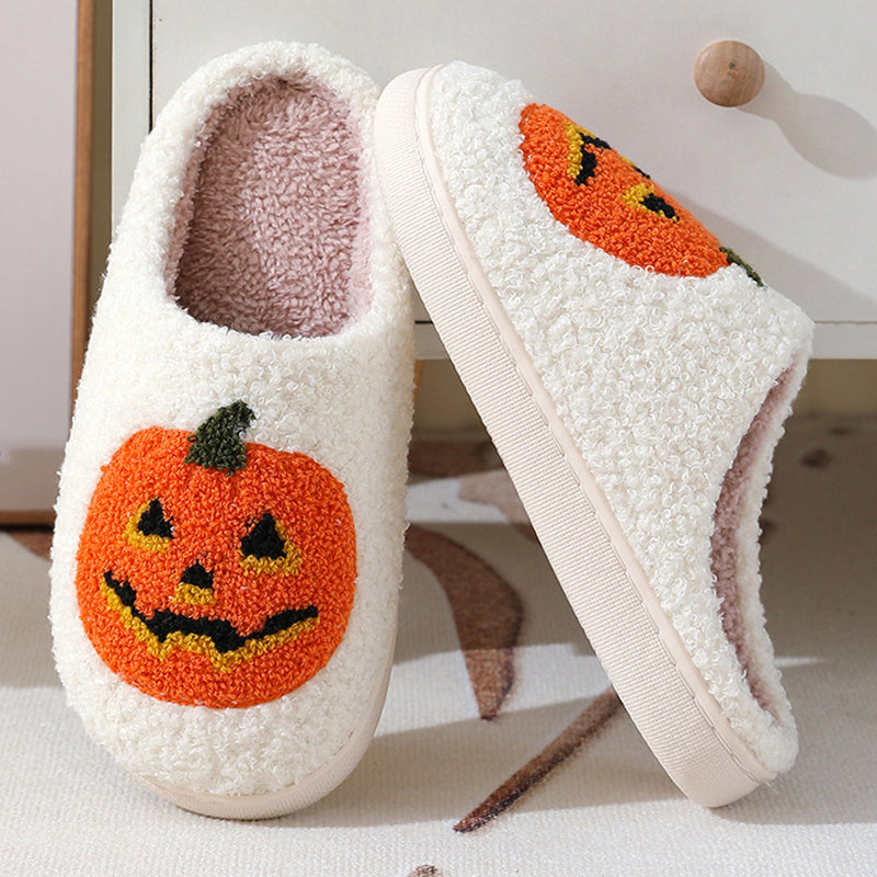 Halloween Pumpkin Cartoon Slippers Warm Winter Slippers