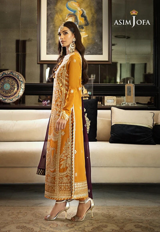 Asim Jofa Rang-E-Noor Collection Mustard Dress | Elegant Pakistani Party Wear, Punjabi Suit, Wedding Gift for Her